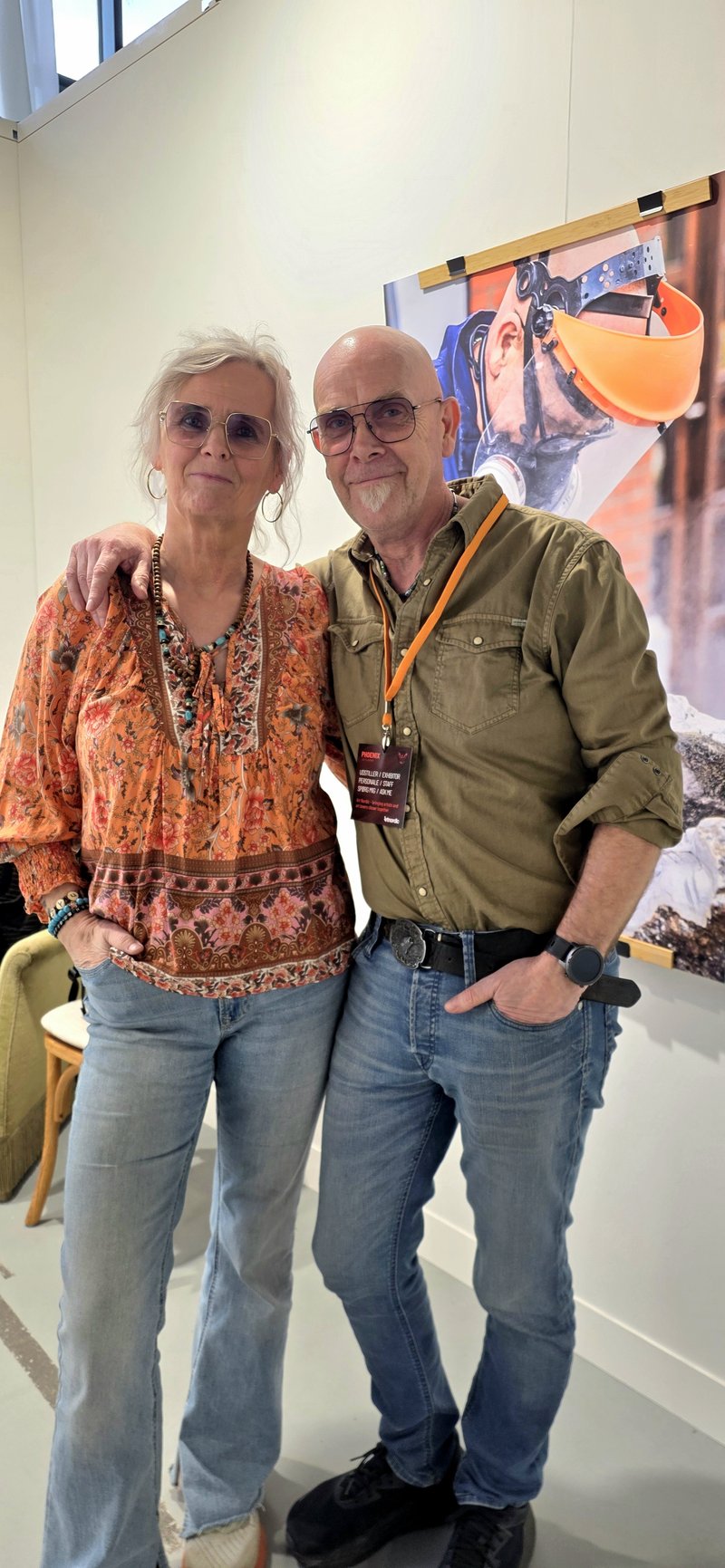 Jón Adólf Steinólfsson and his wife Jóhanna Kristín Hauksdóttir at their Art Nordic booth in Copenhagen